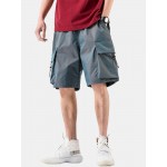 Mens Casual Big Pocket Drawstring Cargo Shorts