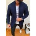 Men's Cardigan Sweater Fashion Striped Leisure Knit Jacket