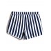 Mens Classic Striped Print Loose Quick Dry Drawstring Waist Holiday Beach Board Shorts