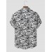 Mens Zebra Skin Chest Pocket Front Buttons Shirts