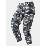 Men Camo Print Utility Pocket Street Ankle Length Casual Cargo Pants