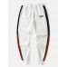 Mens Sports Splicing Paris Embroidered Sweatshirt Pants Leisure Suits