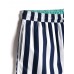 Mens Classic Striped Print Loose Quick Dry Drawstring Waist Holiday Beach Board Shorts