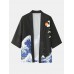 Mens Kimono Waves   Cap Pattern Japanese Elastic Waist Two Piece Outfits