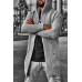 Men's Cardigan Solid Color Hooded High Collar Cardigan