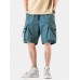 Mens Casual Big Pocket Drawstring Cargo Shorts